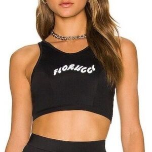 Fiorucci Wave Logo Cropped Tank Top Size Small